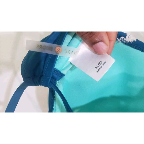 Shade & Shore Womens Green Lined Underwire Bikini Swim Top Size 34DD - Picture 4 of 6